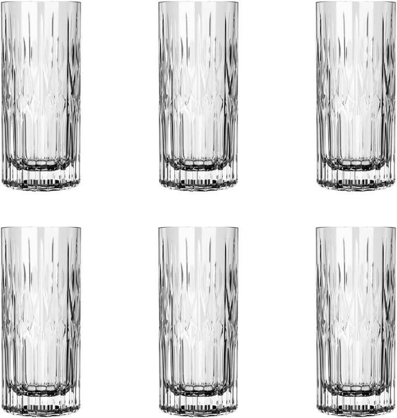 Lucaris Opulence Ruby Highball Glass Set - 350ml, Premium Red Crystal (Set of 6) - Image 2